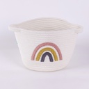 Rainbow Pattern Cotton Rope Basket – Large