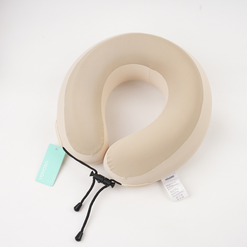 Ice Silk High-Ridge U-Shaped Pillow – Beige