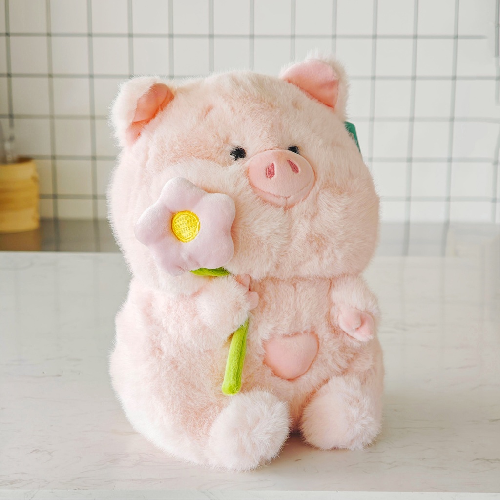 Pig Series - Flower sitting plush doll -28cm