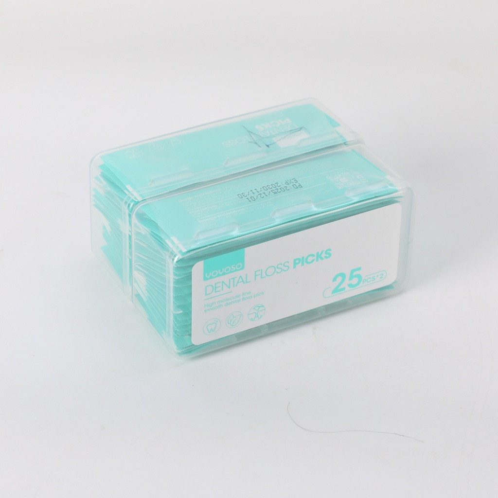 (HS-YS6001) Individually Wrapped Floss Picks – 2-Pack Box Set (25pcs*2)