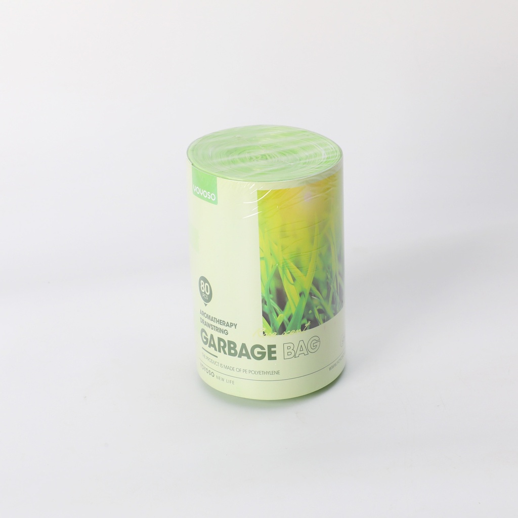 Aromatherapy drawstring garbage bag 80pcs- Green