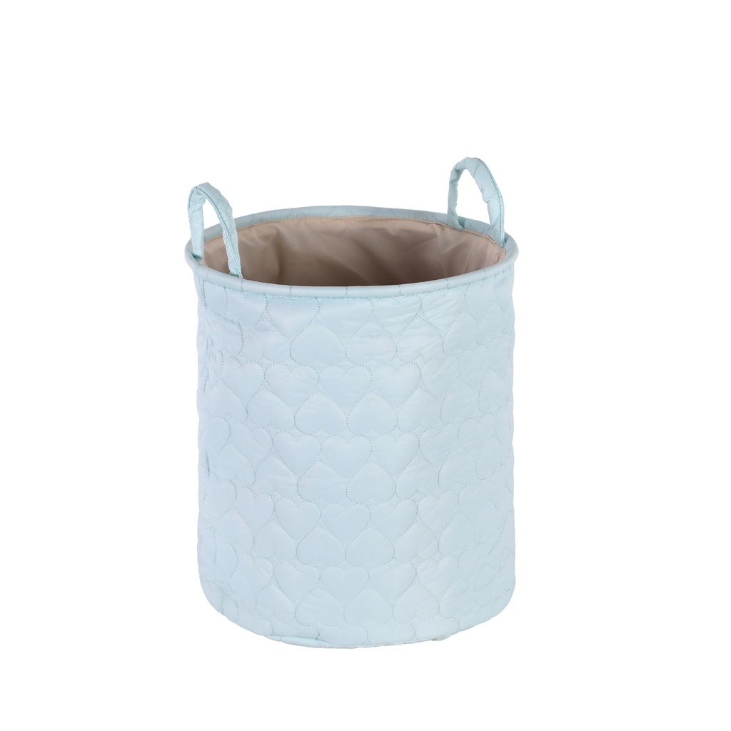 Candy Color Heart Storage Round Bucket - Blue