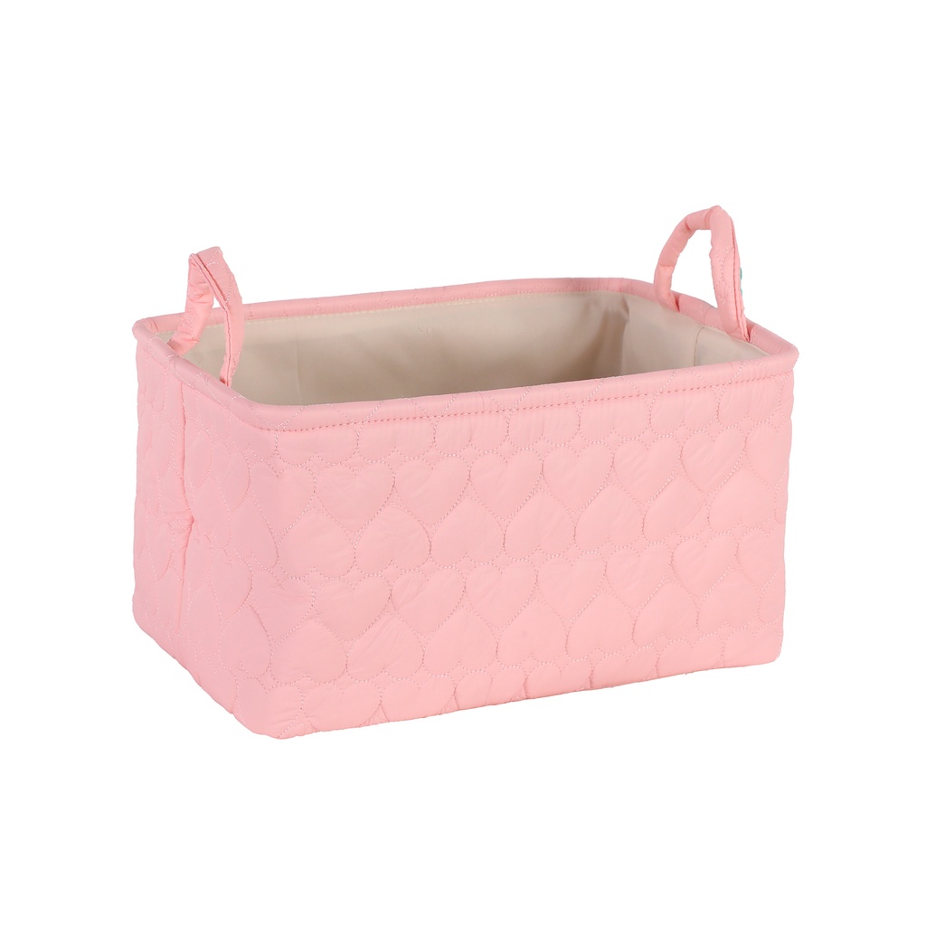 Candy Color Heart Large Storage Square Box - Pink