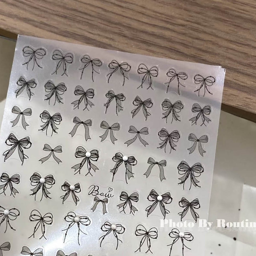 Dark Bow Nail Stickers