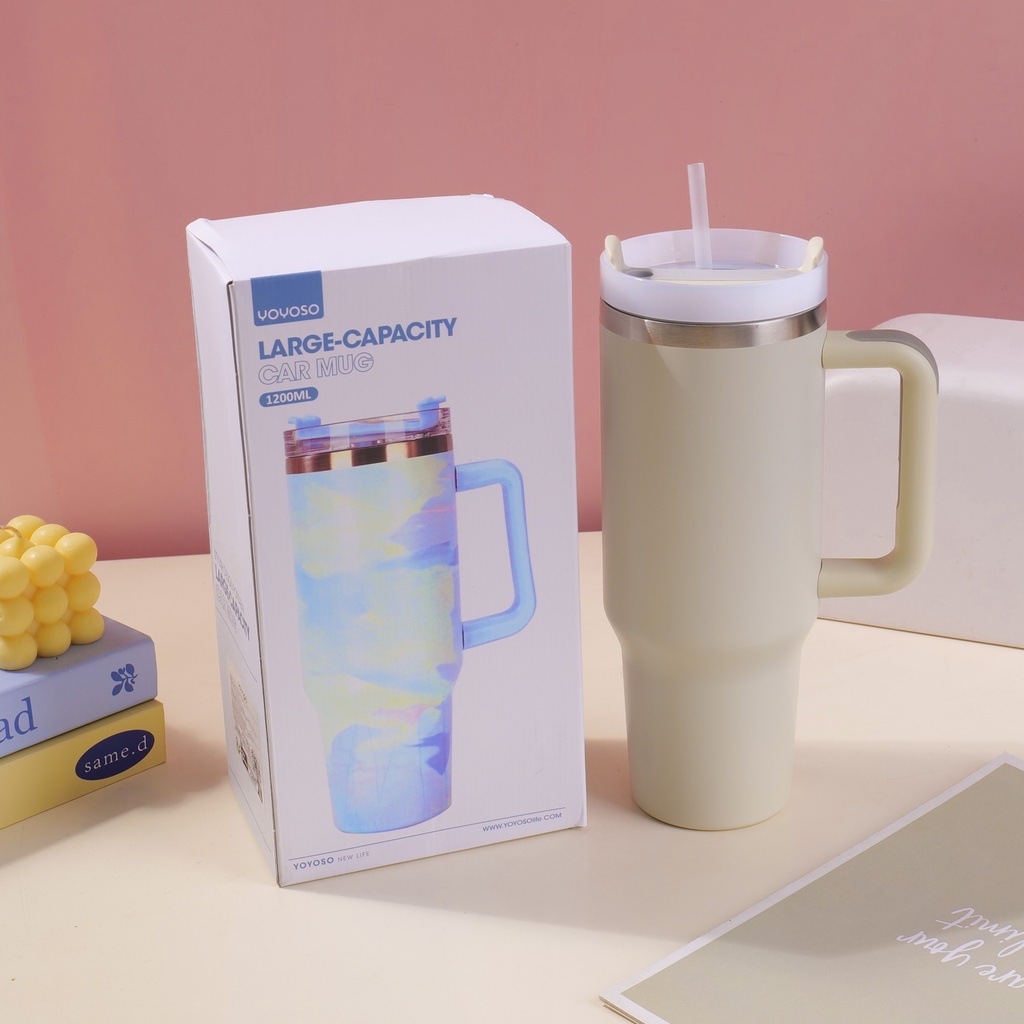 HS-BWB6001Stylish Design Portable Large-Capacity Car Mug 1.2L - Green