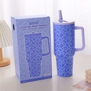 HS-BWB6001Leopard Print Series Sippy Lid Travel Tumbler 1.2L - Blue