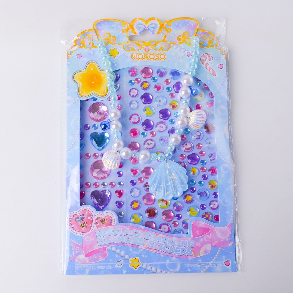 Blue Necklace Sparkling Diamond Stickers