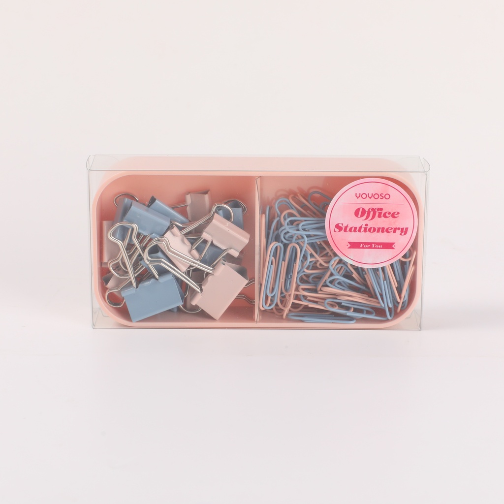Desktop Stationery - Mixed Set of Two Clip Models - Blue and Pink