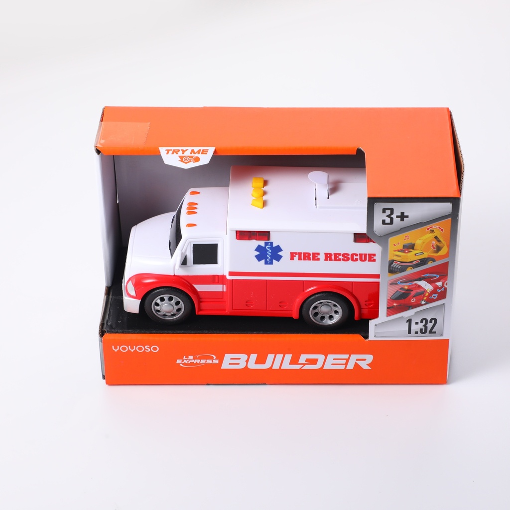 WY1109A 1:32 Inertia Sound & Light American Ambulance (with sound and light)