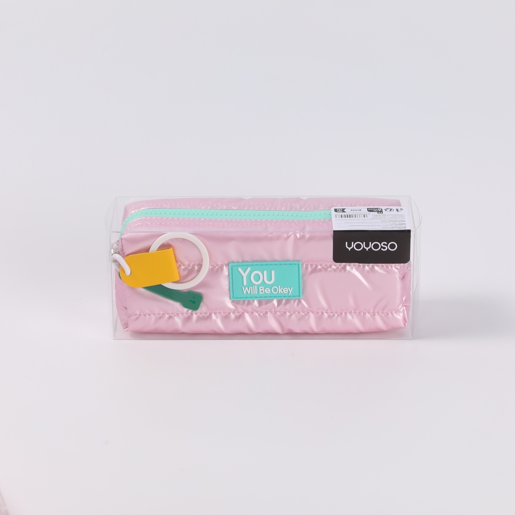 Embroidery Series – Pink Square Multi-Purpose Pencil Case