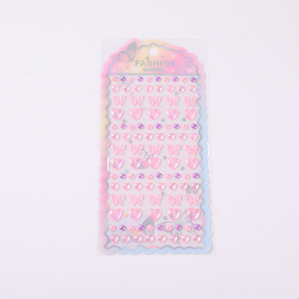 Shiny Heart-shaped Butterfly Diamond Sticker