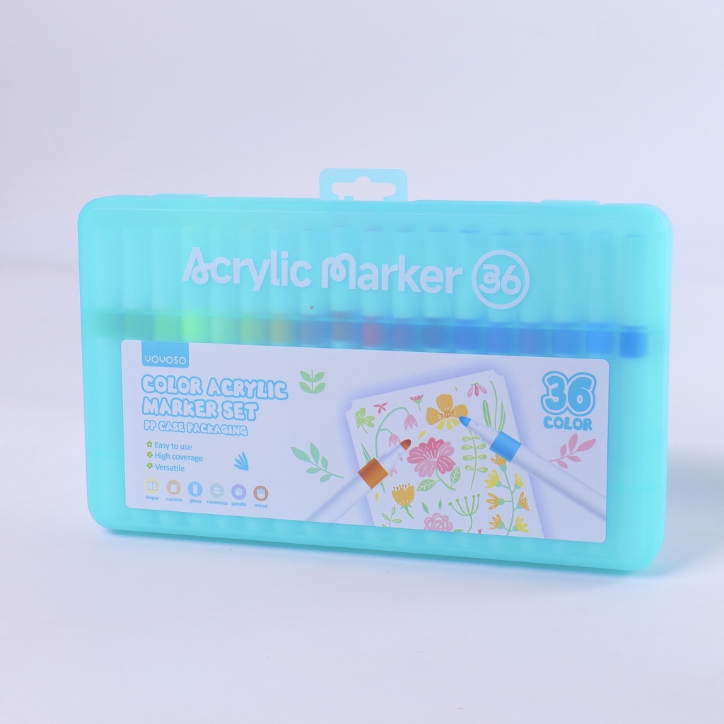(9053A) 36-Color Acrylic Marker Set – PP Case Packaging