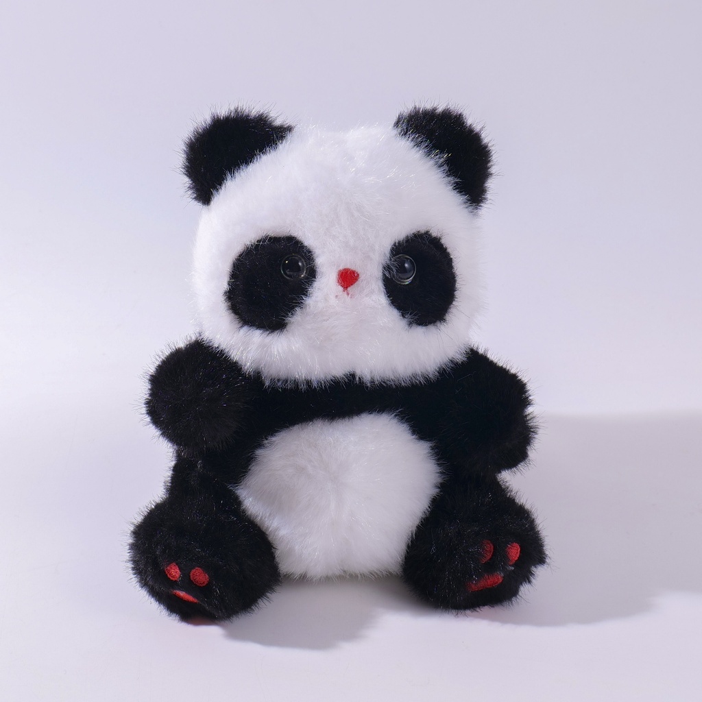 (HY-MR8006) Soft Fluffy Panda Plush Toy - 15cm (Plastic Eyes)