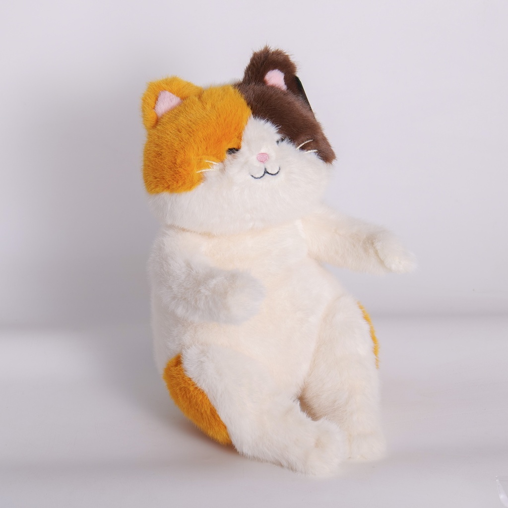 HY-MR8006 Chubby Cat Plush Toy – 22cm (Plastic Eyes)