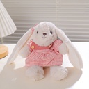(HY-MR8006) Pink Dressed Rabbit Plush Toy - 25cm (Plastic Eyes)