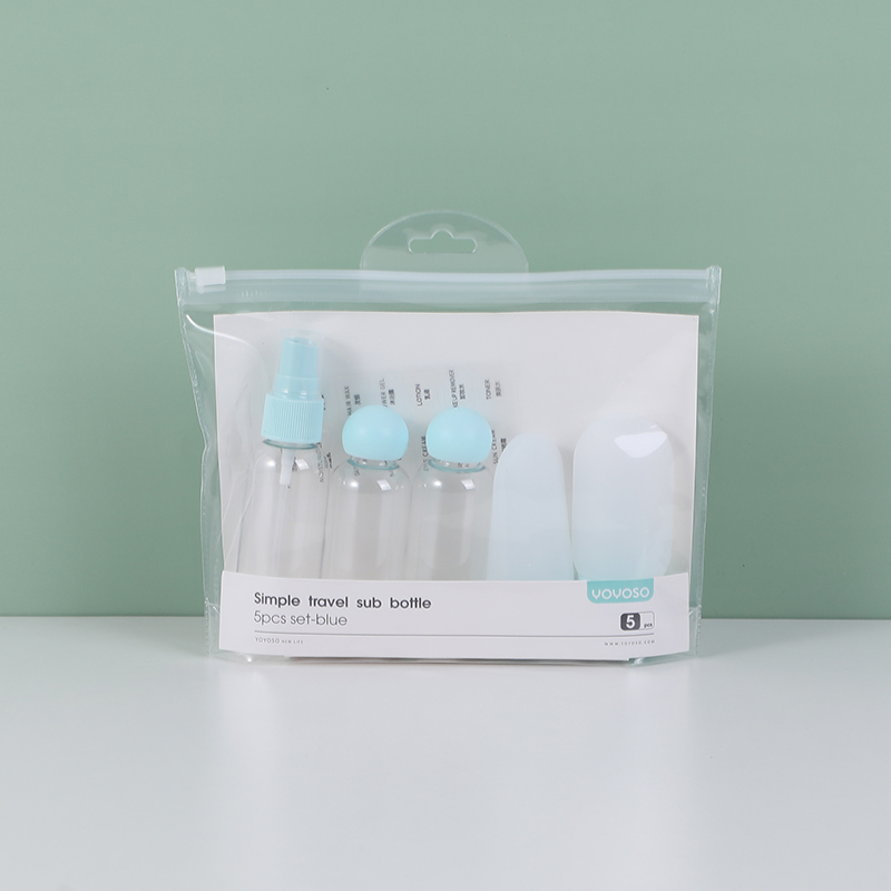 Simple travel sub bottle 5pcs set-blue