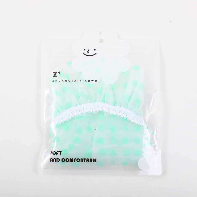 Polka dot shower cap