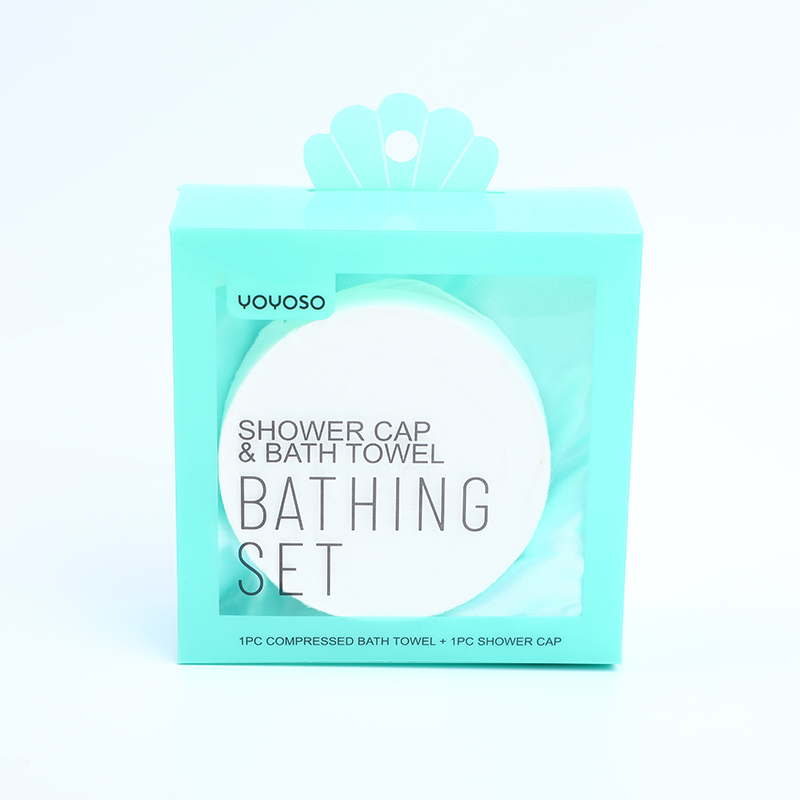 Shower cap and bath towel bathing set
