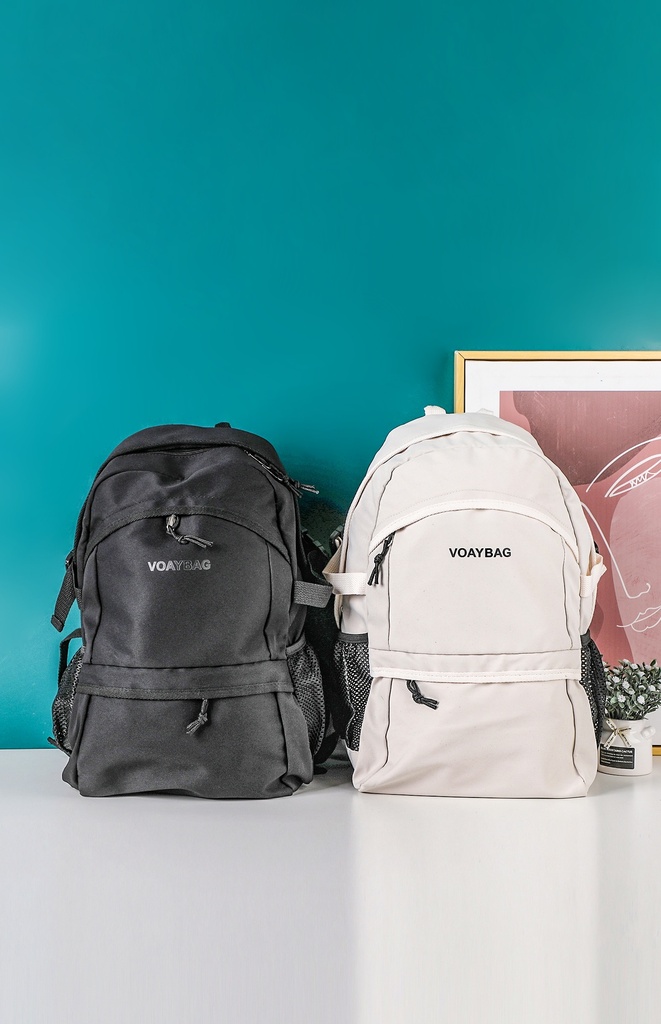 Simple solid casual backpack