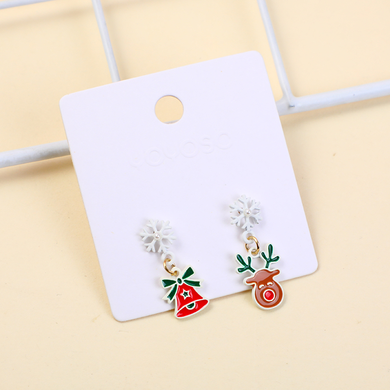 Christmas series bell and elk stud earri