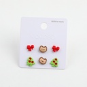 Christmas series red bowknot stud earrin