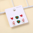 Christmas series green love stud earring