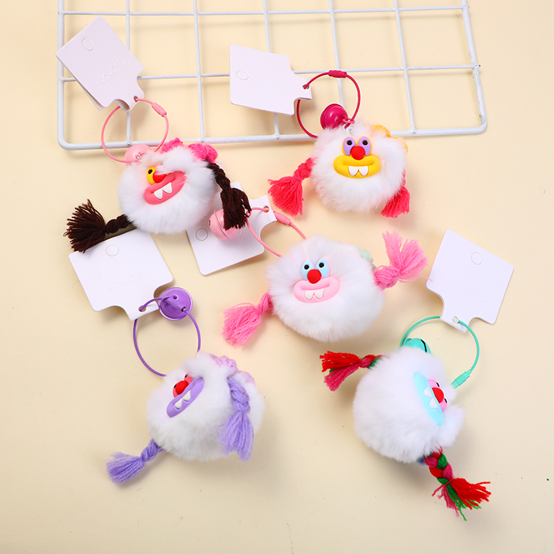 Braid plush key chain-purple