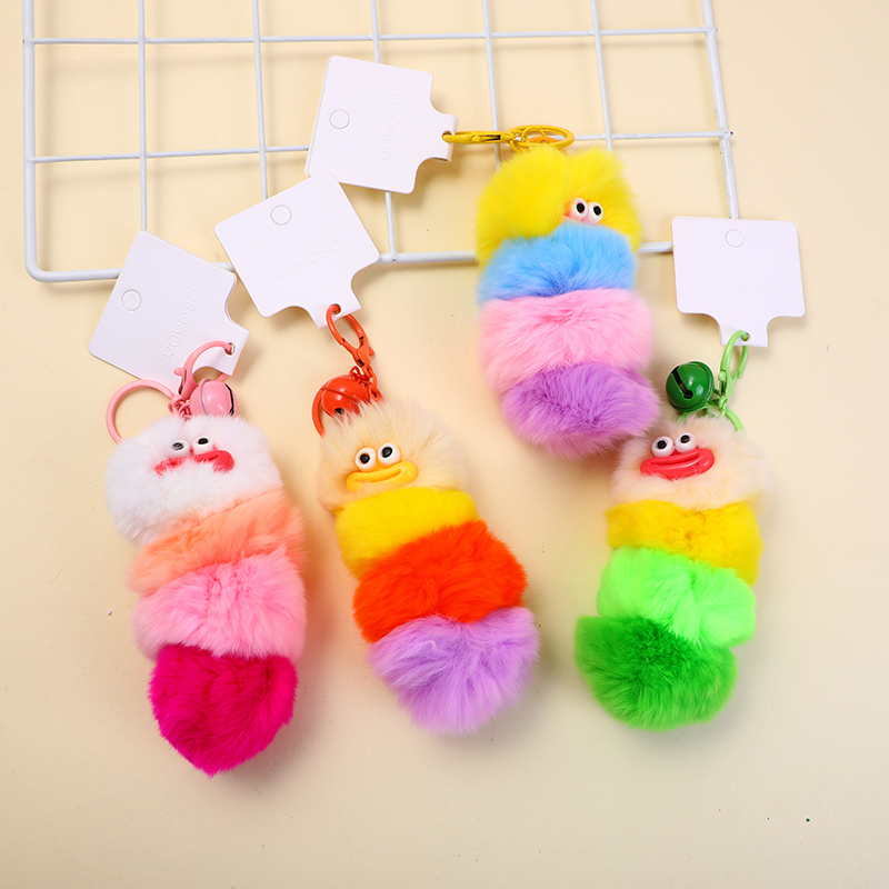 Sausage mouth insect plush key chain-001
