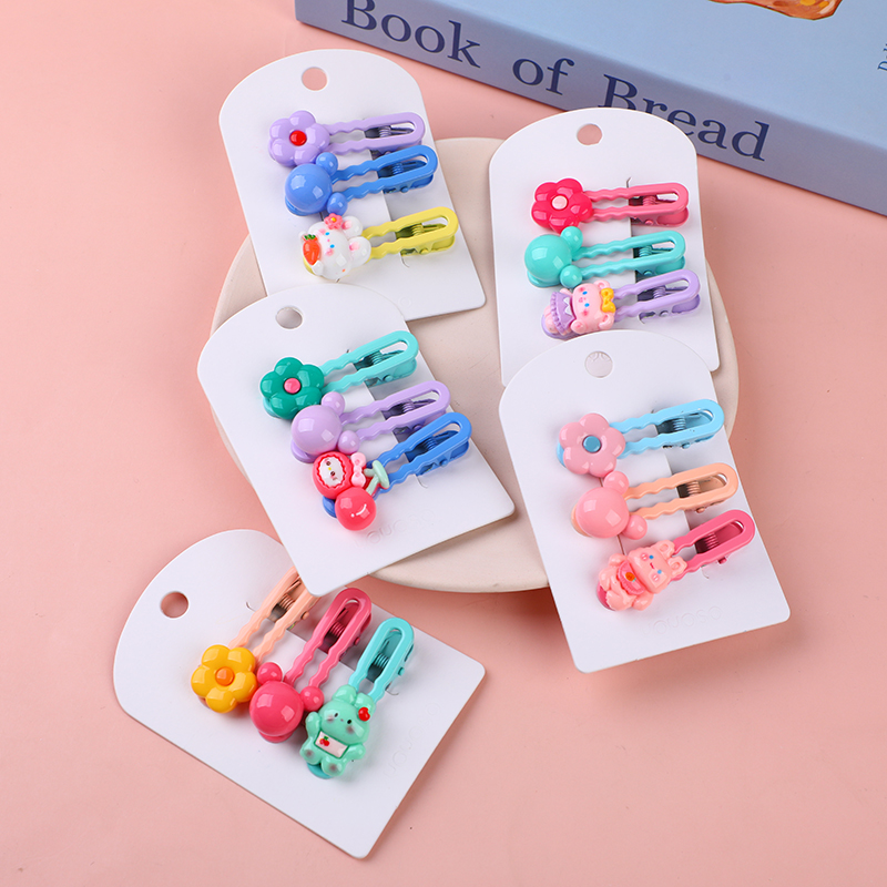 Flower children's hair clip combo set