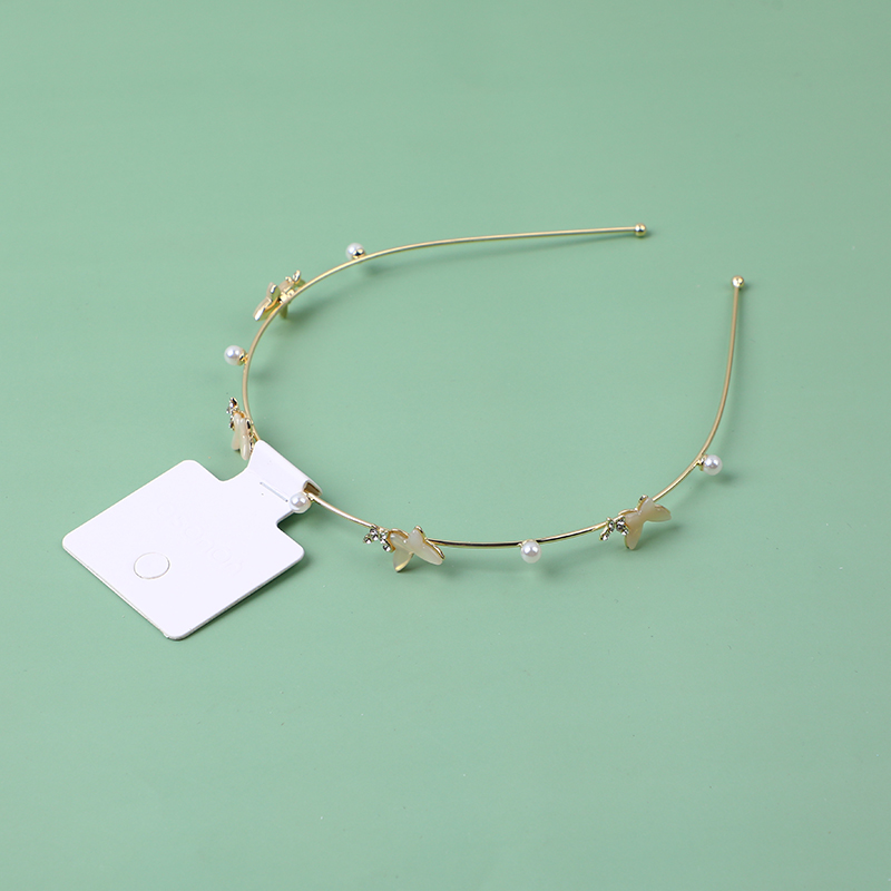 Fashion rhinestone pearl alloy hair band
