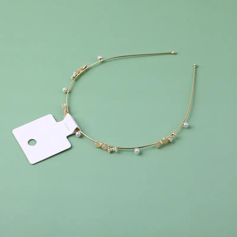 Fashion rhinestone pearl alloy hair band