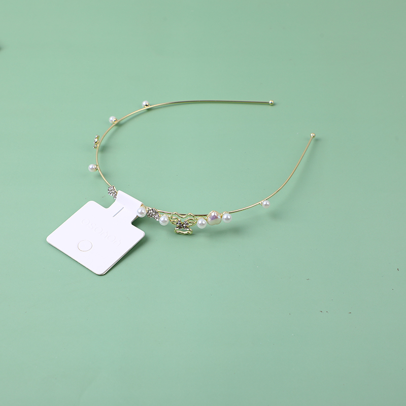 Fashion rhinestone pearl alloy hair band
