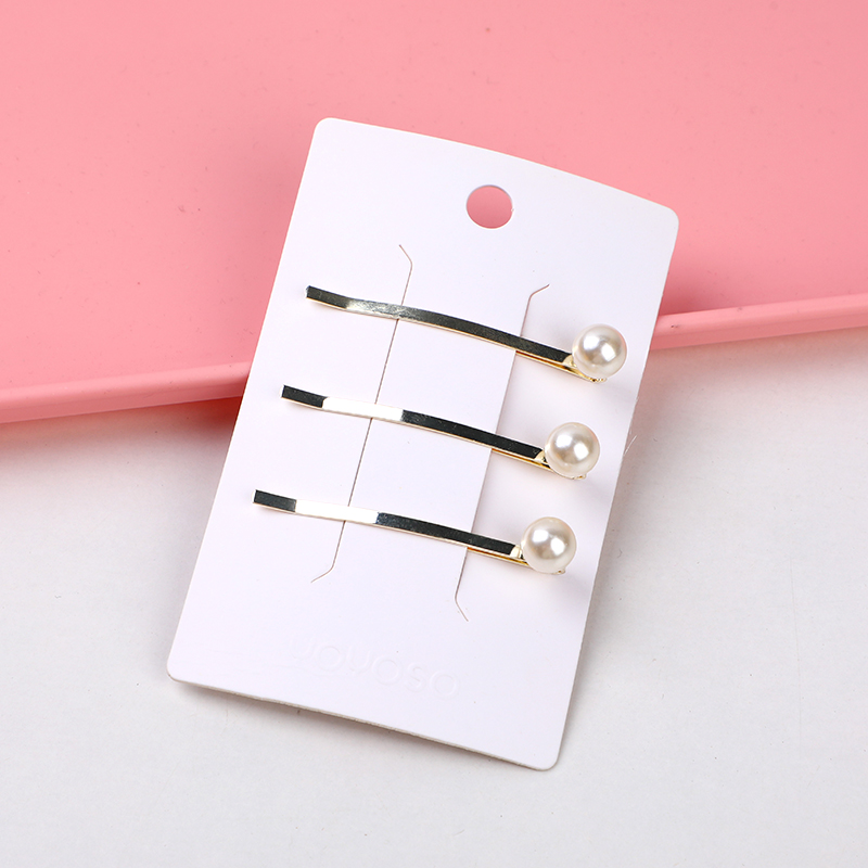 Pearl 3pcs alloy bobby pin-002