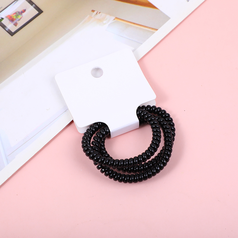 Medium black coil hair tie-3pcs