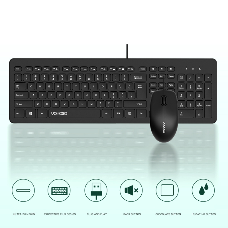 Mute office keyboard and mouse set