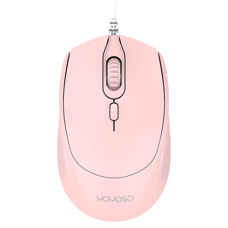Wired business office mouse-pink