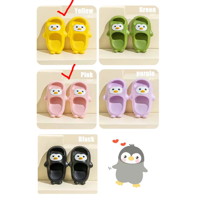 Little penguin children's slippers with 