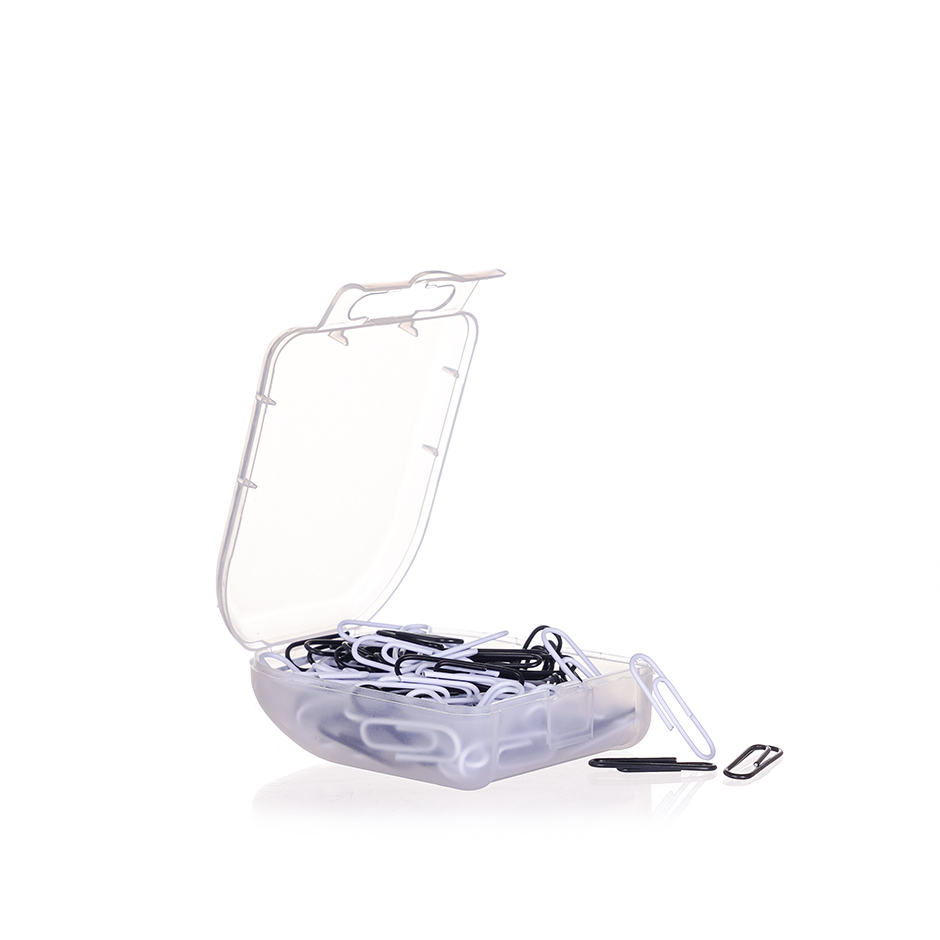  Boxed 28MM black and white paper clips 