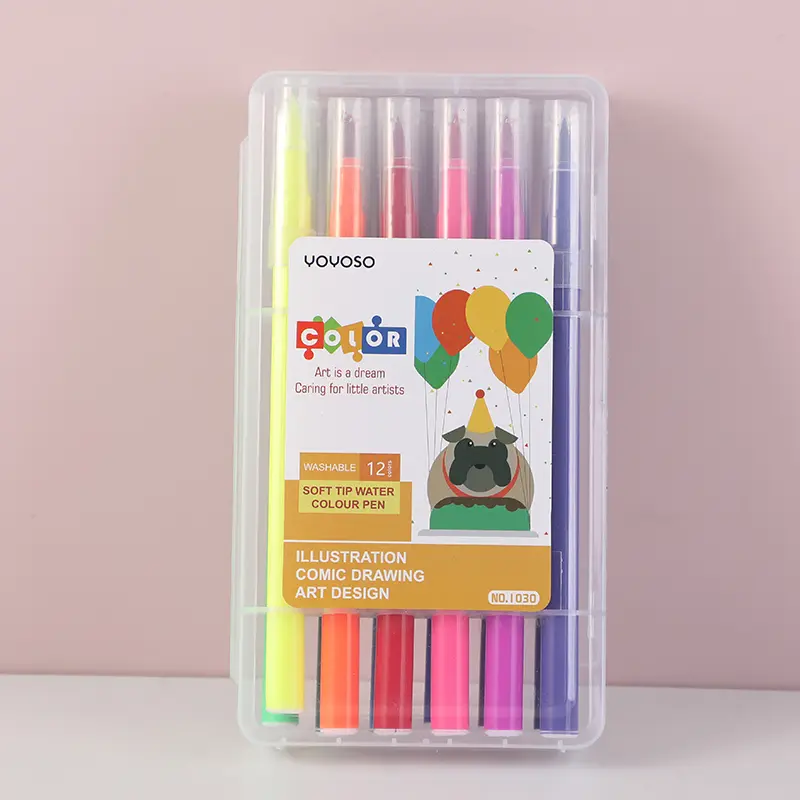 Washable soft tip water colour pen 12 co
