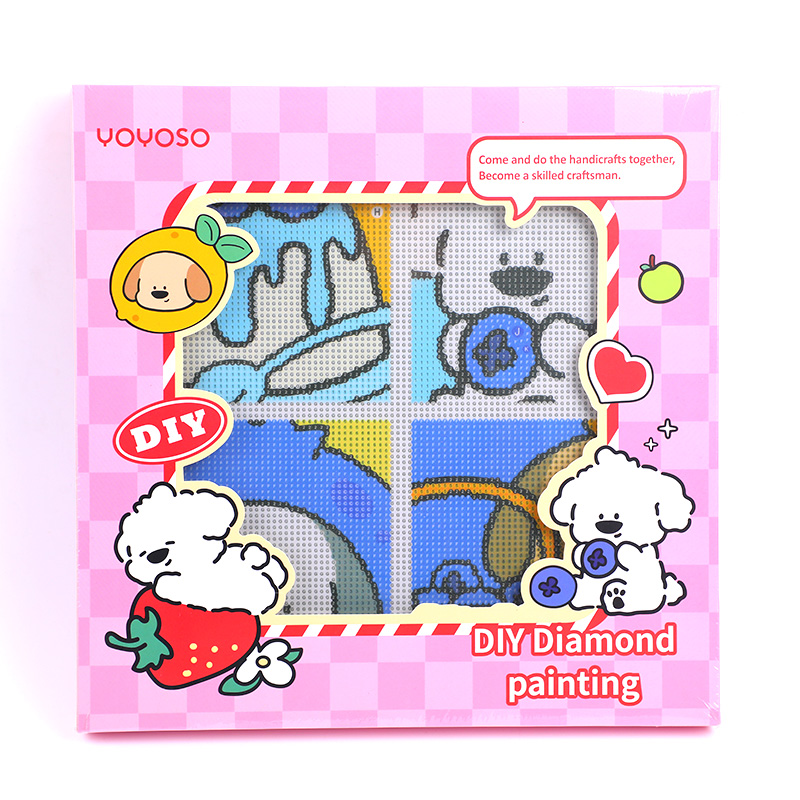 Colourful fruity papi dog diamond painti