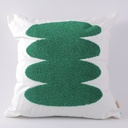 Cotton canvas towel embroidered throw pillow-green pattern