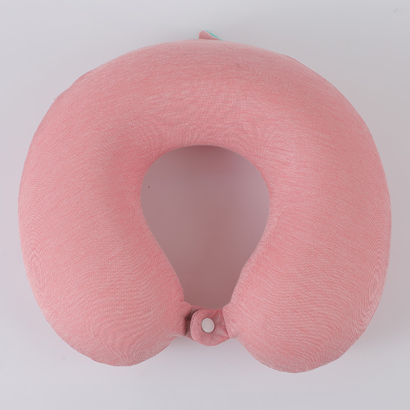Ice silk solid colour U-shaped pillow - pink