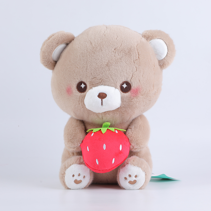 Sitting strawberry brown bear doll-30cm 