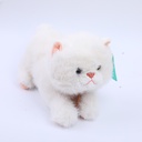 White lazy lying cat plush doll-25cm
