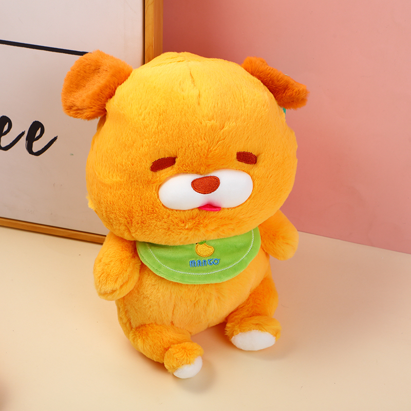 Sitting mango puppy 30cm-bib style plush