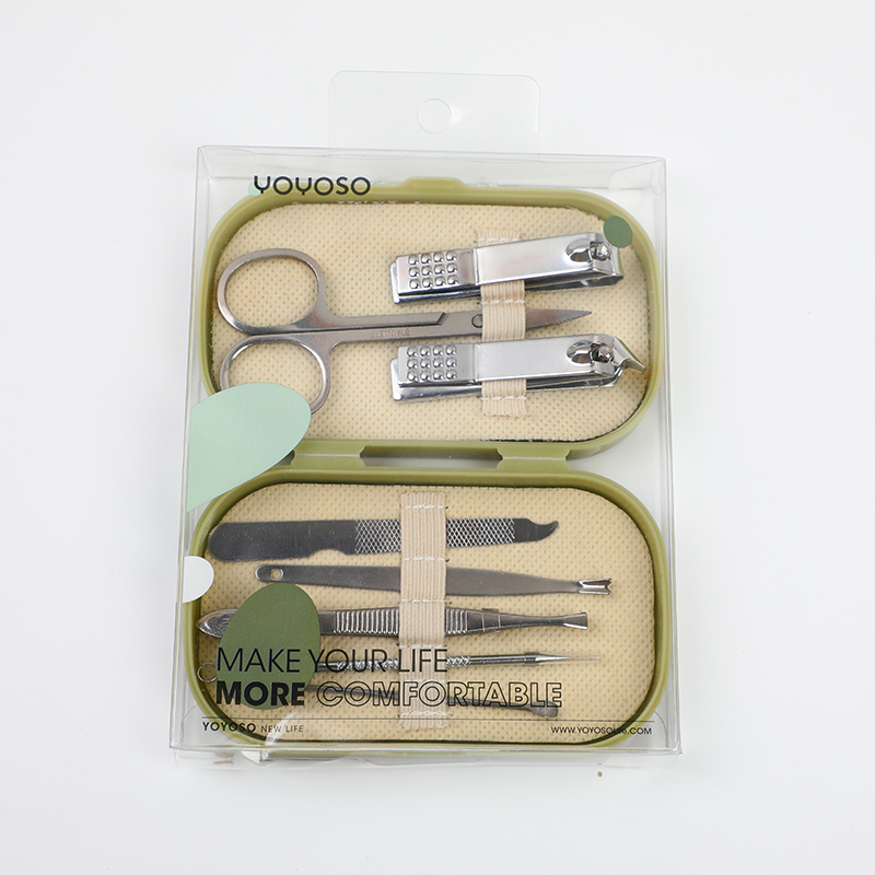 Boxed nail clippers 8-piece set-green