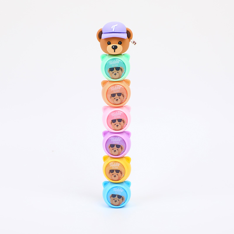 TEDDY ISLAND series highlighter with 6 balls