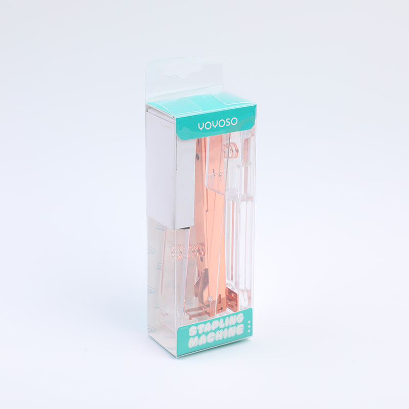 Acrylic transparent stapler with 1000 staples-rose gold