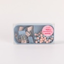 Desktop Stationery - Mixed Set of Clips and Pins - Blue and Pink