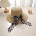 Pearl Floral Bow Straw Hat - Khaki